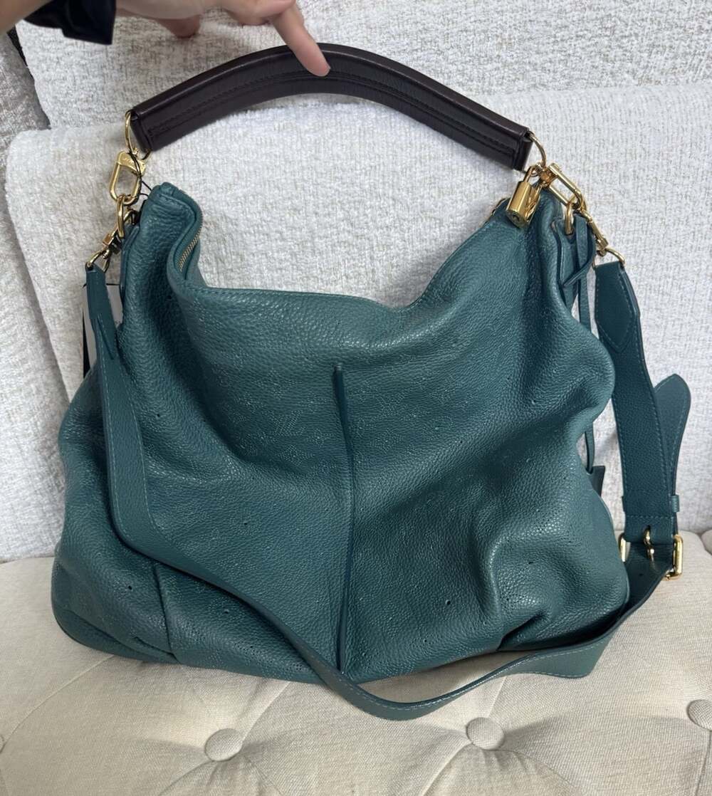 Louis Vuitton Lagoon MAHINA SELENE MM Bag, Gold HW with Two Strap Pouches